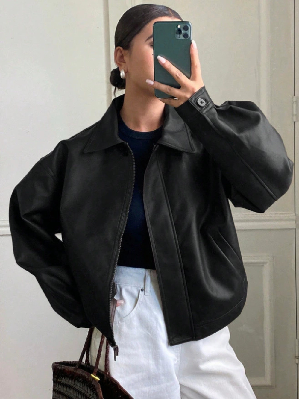 Zara Leather Motorcycle Jacket Spring Fall Outerwear
